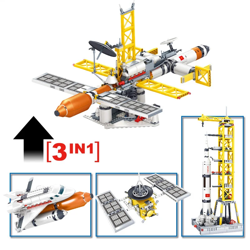 KAZI Creator City Space Shuttle ракета спутниковая станция техника строительные блоки Звездные Кирпичи Модель DIY игрушки для детей Подарки