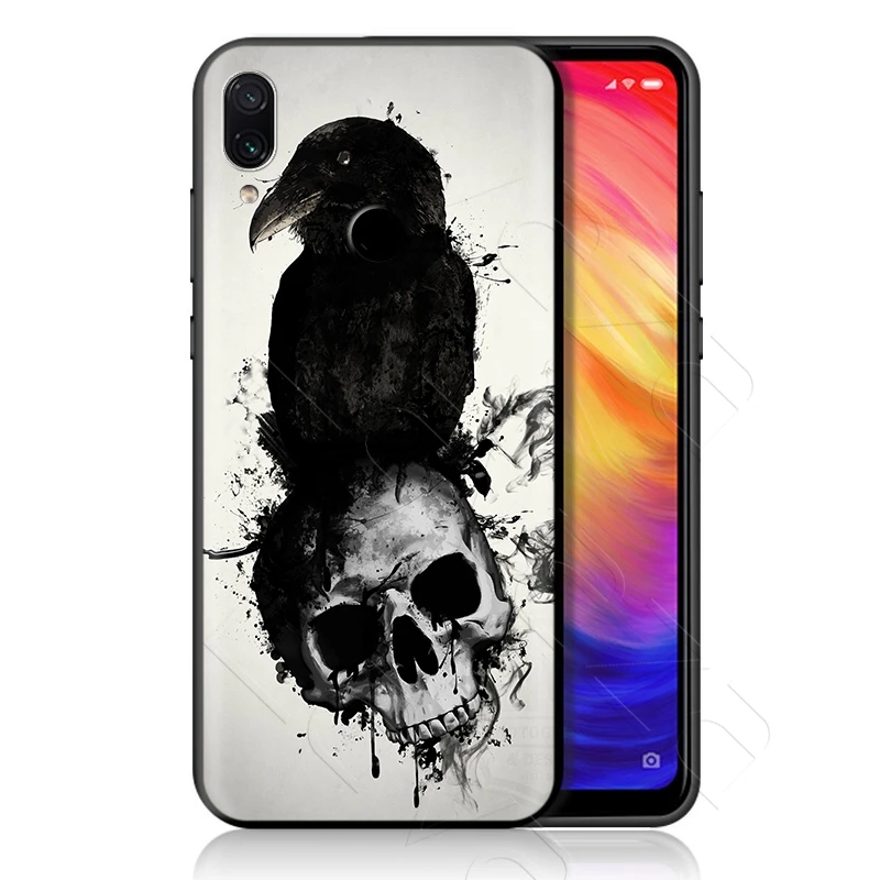 1 Чехол Lavaza череп ворона лунный свет для Xiao mi Red mi Note 8 Pro mi MAX 3 6 8 9 SE A1 A2 Lite Plus 8A F1 - Цвет: 1