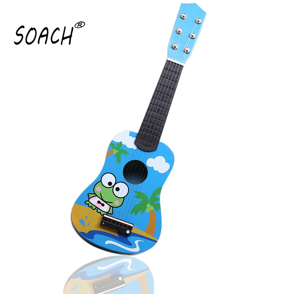 Высококачественная 6 струнная Акустическая гитара SOACH с узором синей лягушки ra