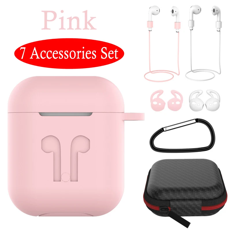 ТПУ силиконовый Беспроводной наушники крышка для Airpods случае защита от пыли наушники-вкладыши для Airpod Чехол Air стручки аксессуары - Цвет: Pink