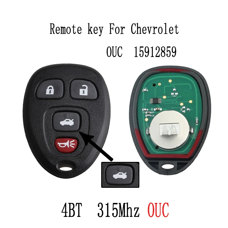 2шт * 315 МГц дистанционный ключ DIY для Chevrolet Impala 2006 2013 Monte Carlo 2007 OUC 15912859 Автомобильный
