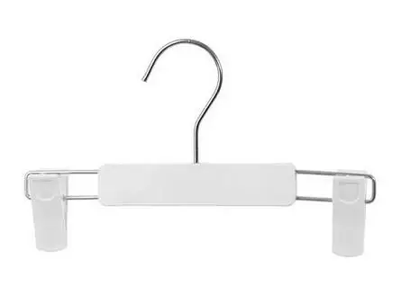 Вешалка для брюк детская белый материал не скользит зажим пальто магазин детской
