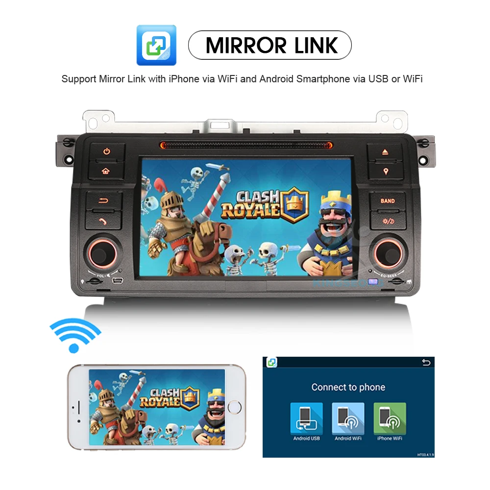 Автомобильная навигация 4-Core Android 7.1.2 Head Unit GPS Sat Nav для BMW 3 Series E46 M3 Rover 75 MG ZT 3G DAB+ WIFI OBD CANBUS USB BT.