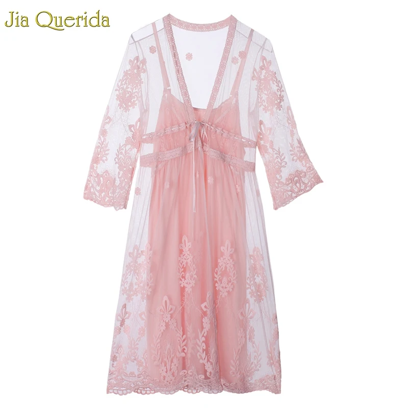 Женский комплект нижнего белья Винтажный Розовый ночной костюм во французском