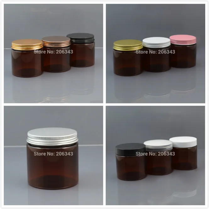 200 г коричневая пластиковая банка ПЭТ/горшок/контейнер/бутылка с несколькими
