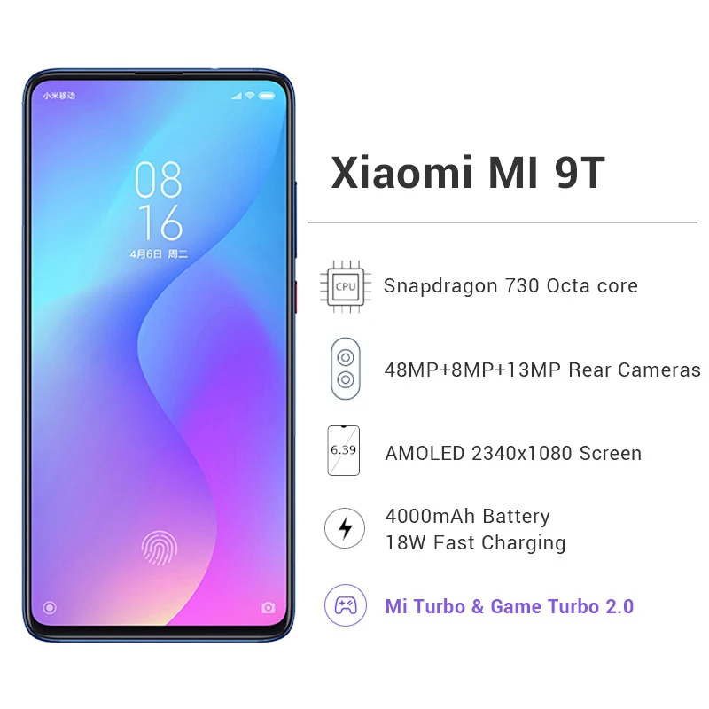 Сотовый телефон Xiaomi Mi 9T (Redmi K20) глобальная версия 6 ГБ 128 ГБ/64 восьмиядерный