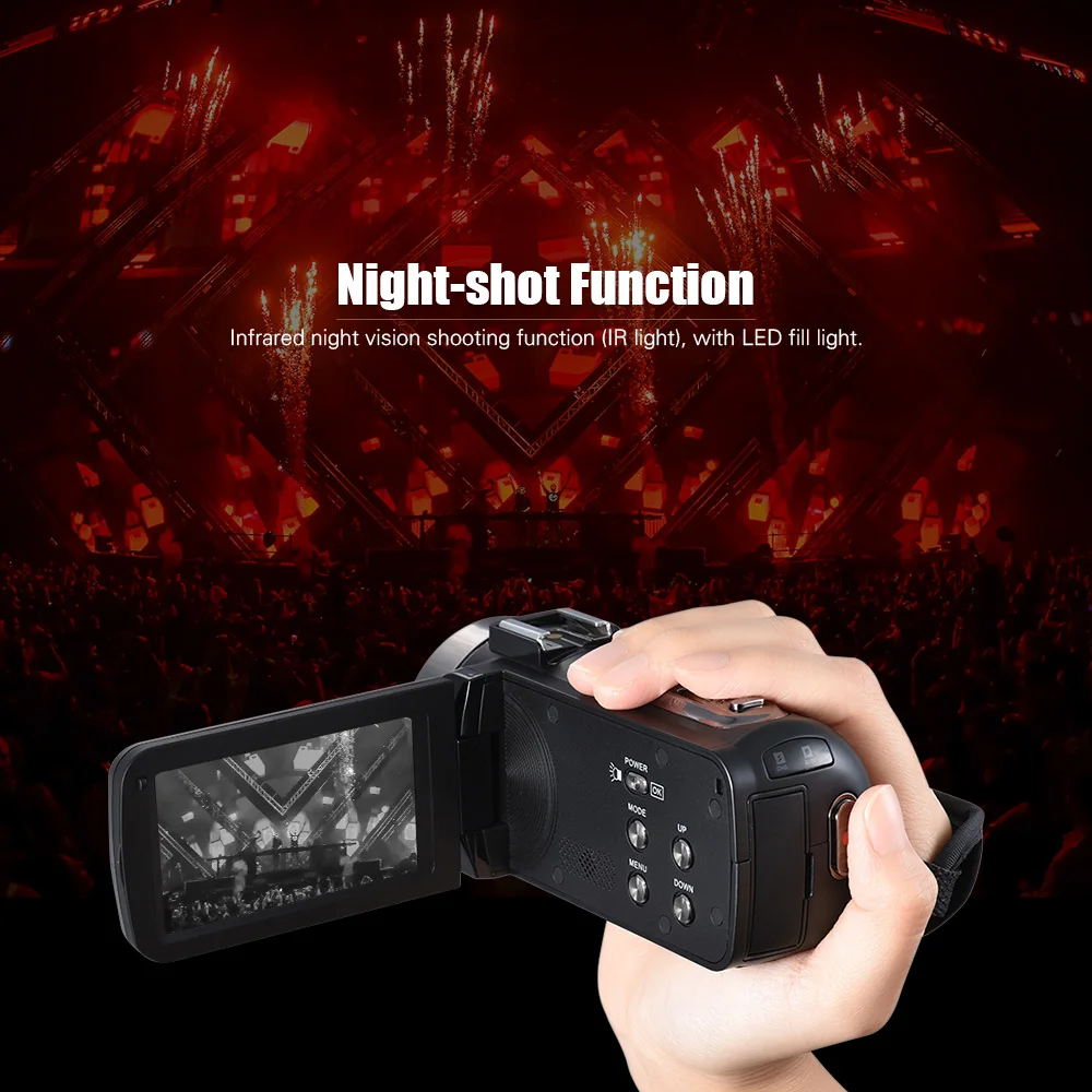 Andoer HDV-3051STR 24 м Цифровая видеокамера 1080 P Full HD с ночным снимком Hotshoe Цифровая видеокамера 3," 16X цифровой зум