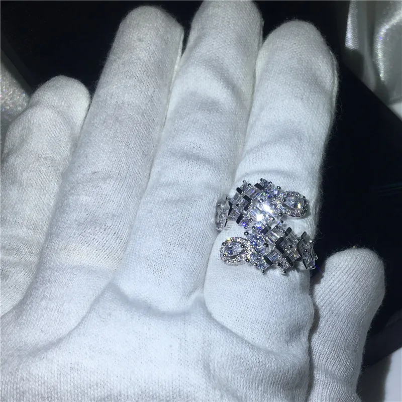 

Unique Design Ring 925 Sterling silver AAAA Zircon cz Vintage Engagement Wedding Band Rings for women Bridal Finger Jewelry