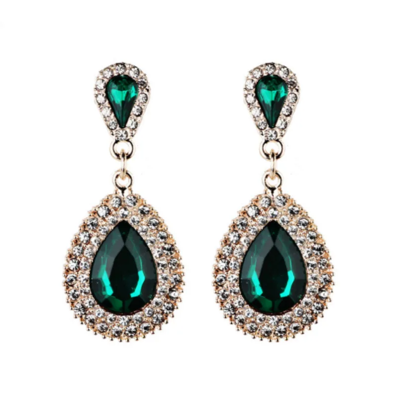 Trendy Vintage Long Luxury Water Drop Rhinestone Earrings For Women Jewelry Elegant Dinner Wedding Engagement | Украшения и