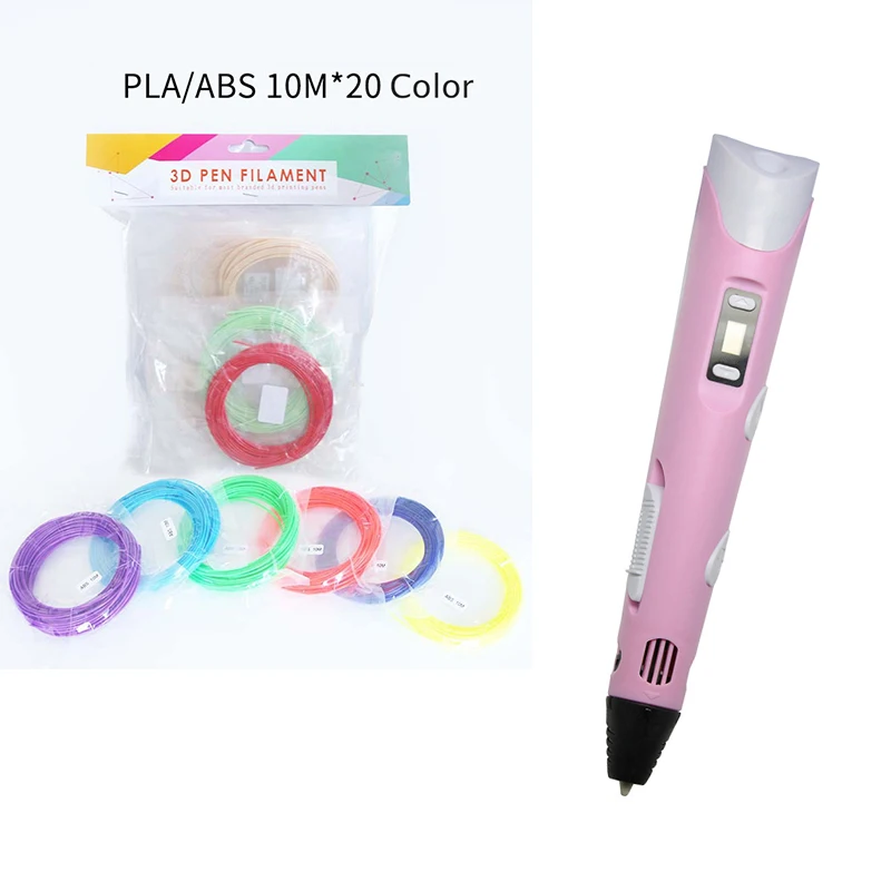 Pink 20 Color 3D Ручка обучающий креативный набор игрушки для детей пластиковый для чертежей креативность искусство и ремесло набор Живопись развивающий подарок для детей - Цвет: Pink 20 Color