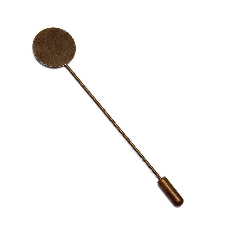 Antique Bronze 10pcs 10 15mm Silver Tone Round Blank Brooch Bases Tray Lapel Stick Brooch Safety Pin Needle for DIY Costume Jewelry Accessories - Цвет: Antique Bronze