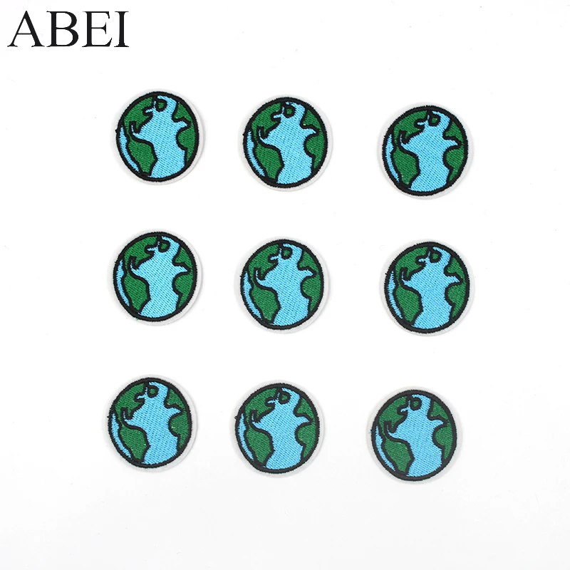 10pcs/lot Diy Embroidered Earth Patches Iron On Star Appliques Sewing Clothes Bags Jeans Coats Motif Badge Apparel Stickers | Дом и сад