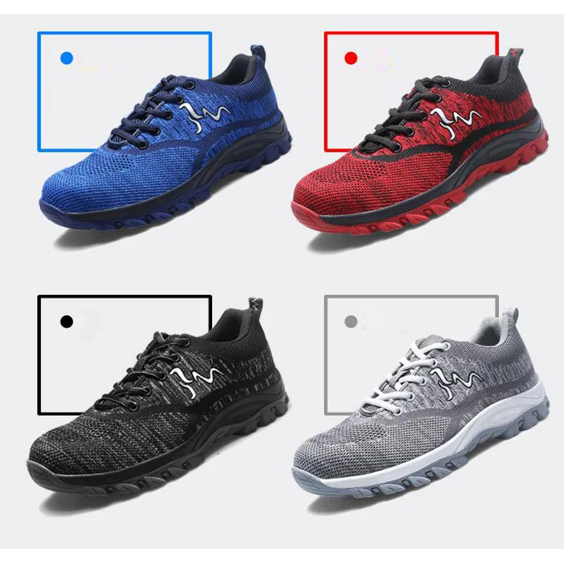 Защитная обувь со стальным носком ботинки для мужчин Рабочая Мужская из дышащей