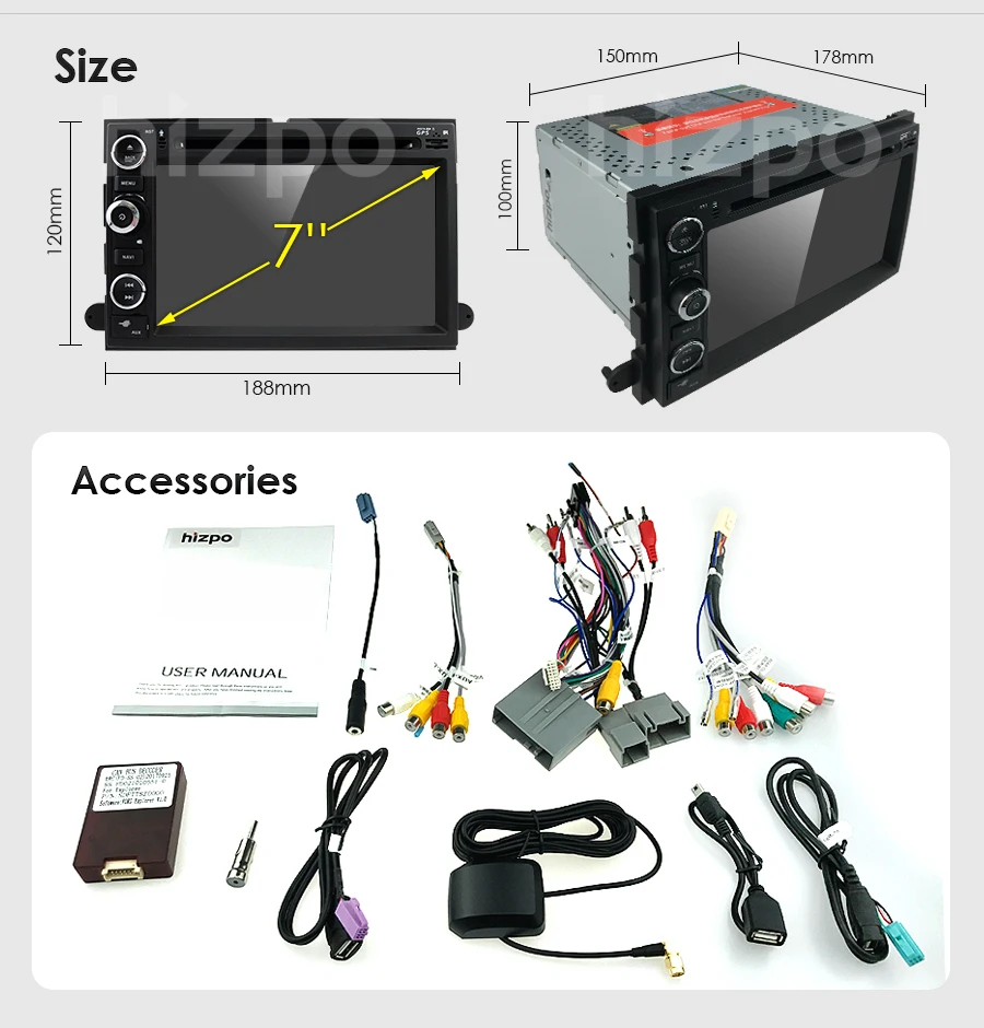 Hizpo AutoradioCar аудио DVD плеер 2Din gps для Ford Fusion freстайл Таурус/тарус X ртутный Линкольн