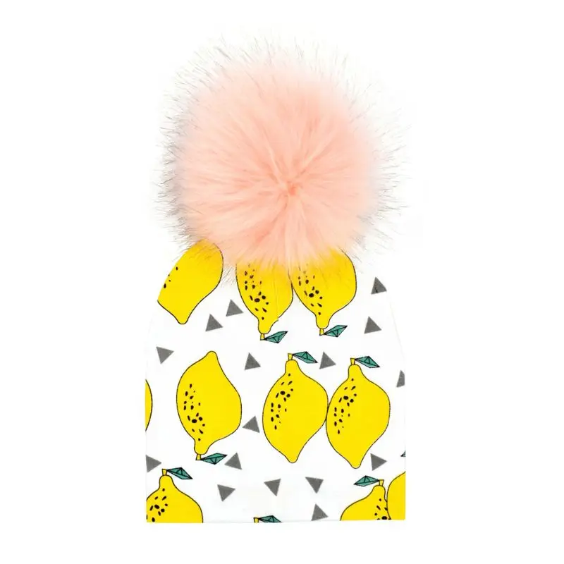 

13 Colors Baby Faux Fur Cap Cotton Pompom Bobble Hat For Kids Winter Children Boys Girls Artificial Fur Beanies Hats