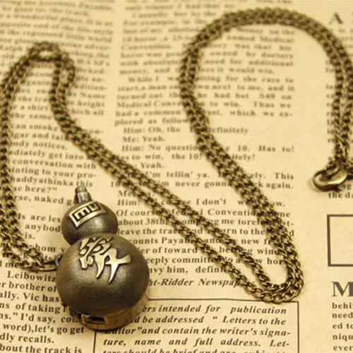 Аниме Наруто Винтаж Гаара оружие карманные часы ожерелье кулон Косплей игрушка