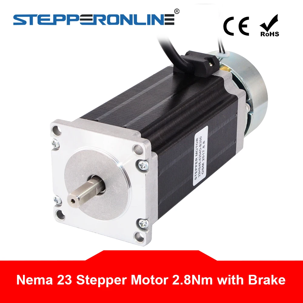 Шаговый двигатель Nema 23 396 нм (283 унции в) с фрикционным крутящим моментом тормоза