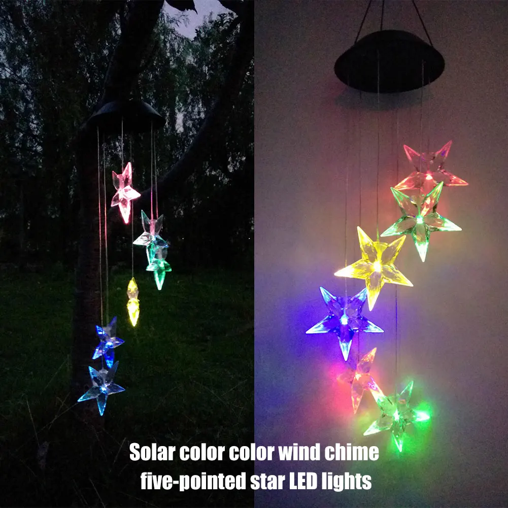 Солнечный ветряной светильник с музыкой изменение цвета звезды