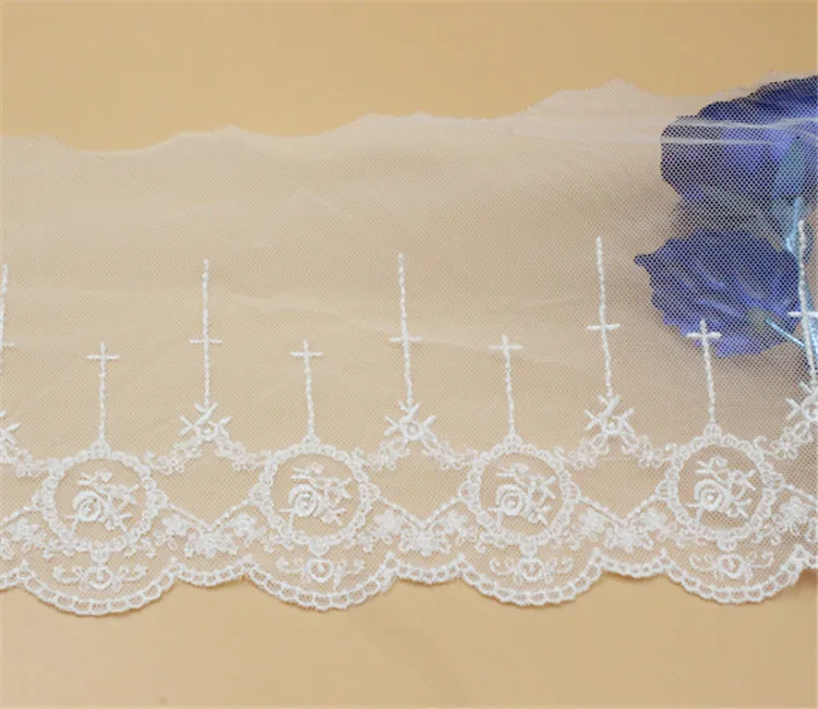 3 ярдов/упаковка розовая искусственная хлопковая сетка вышивка ручная работа