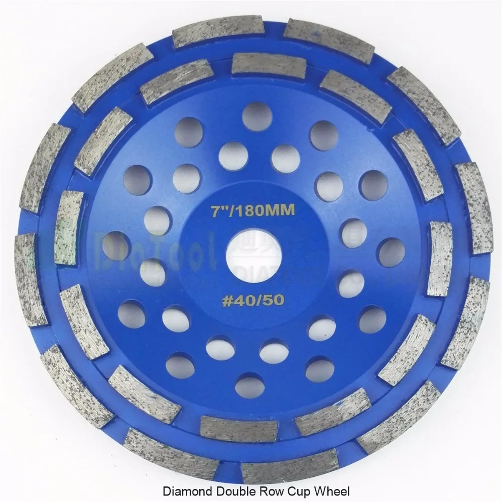 Diatool 7 &quot/180 мм Diamond двухрядные шлифовальные чашки колесо для Гранит и жесткий