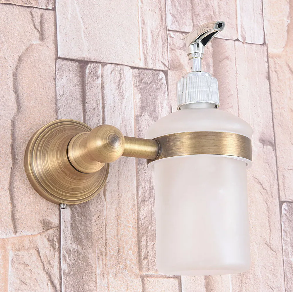 Античный латунный диспенсер для жидкого мыла ванной и кухни настенный