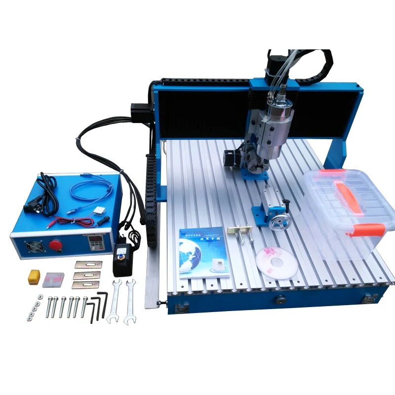 LY CNC 6090 2200 Вт шпиндель линейной направляющей 3 4 оси металла гравировальный станок древесины фрезерный станок