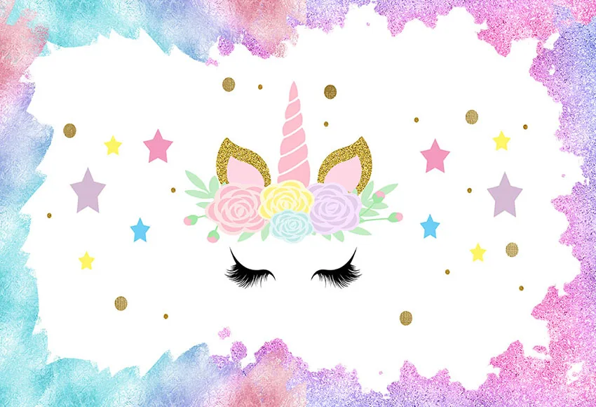 

Unicorn Photo backgrounds Fotografia vinyl child birthday party photography backdrops for photographer studio props lv-686