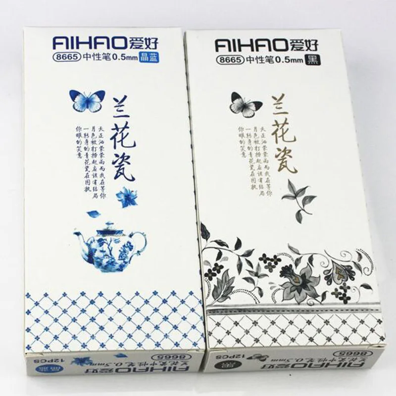 36 шт./лот китайский винтажный синий и белый фарфор гелевая ручка в качестве