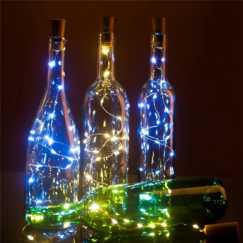 

SZYOUMY 1M 10LED 2M 20LED Micro Led Copper String Light Wine Bottle Cork Stopper Vine Lamp Fairy Starry Lamp DIY Wedding