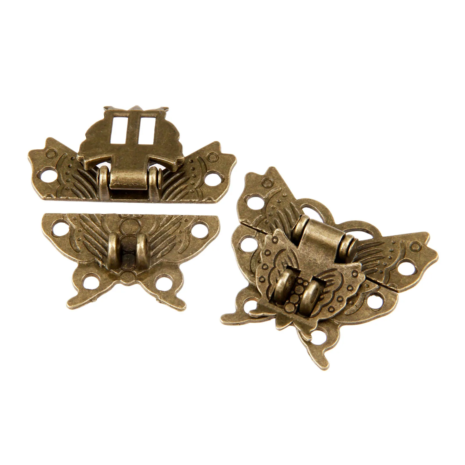 2 шт. Античная бабочка бронзовая коробка защелка застежка замок ювелирные