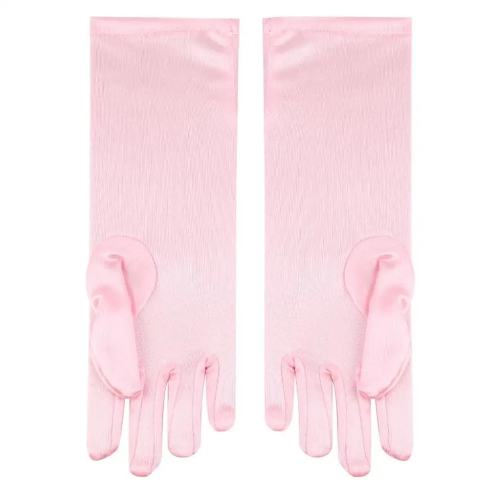 Детские Цветочные Длинные перчатки для девочек с изображением снежной принцессы