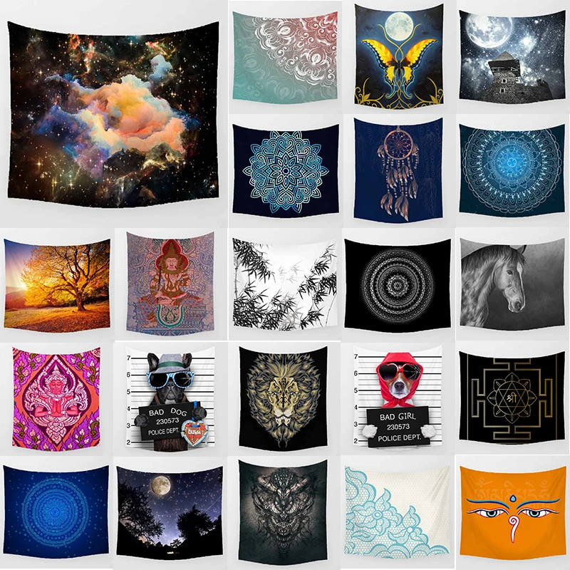 Гобелен с единорогом мандала слон настенный гобелен украшение для дома большой