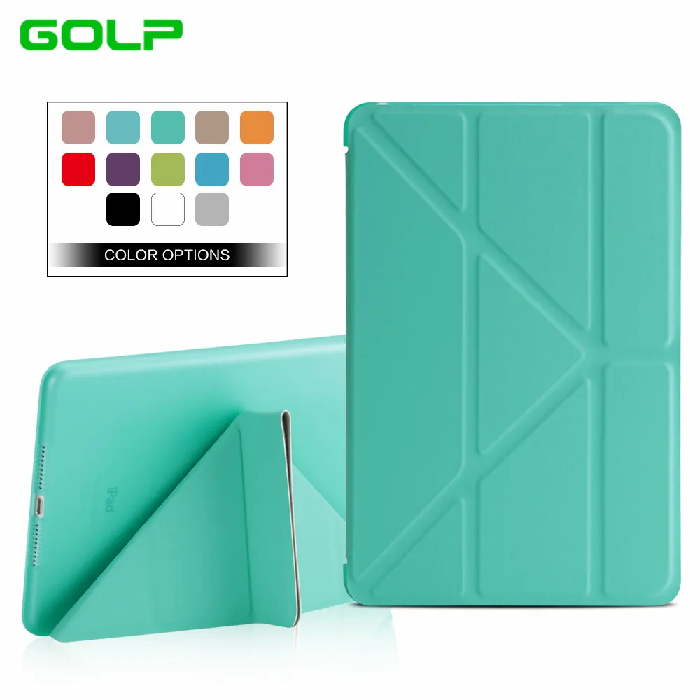 GOLP Чехол для ipad mini 4, чехол из искусственной кожи, мульти-складной смарт-чехол с подставкой, мягкий ТПУ задний флип-чехол для ipad mini 4, чехол