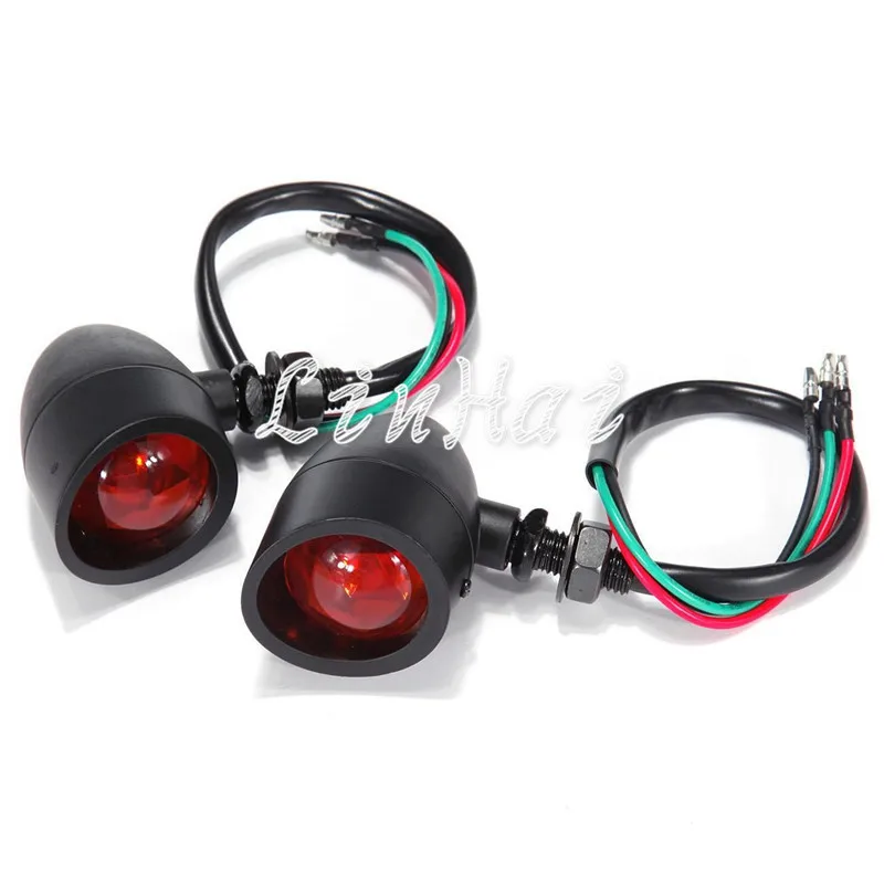 Черный Задний индикатор пули тормозной задний светильник подходит для Harley Softail