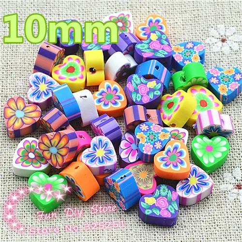 

cute polymer clay flower heart slice flat back free shipping 100pcs/lot 8/9mm