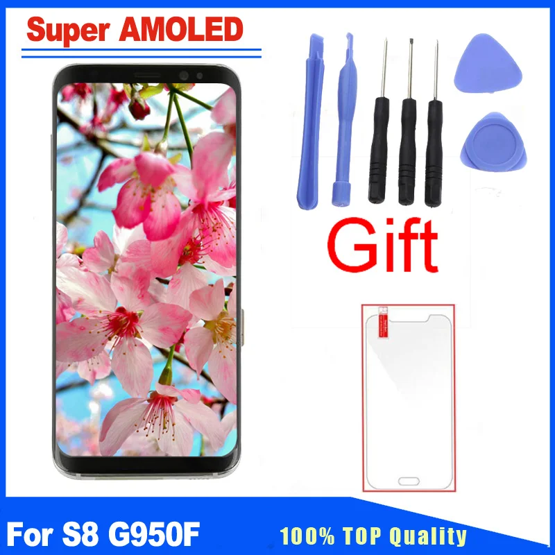 Супер AMOLED Качество для Samsung Galaxy S8 G950F G950 ЖК дисплей с рамкой полная сборка