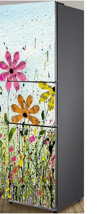 Красный 3D самоклеющаяся посудомоечная машина холодильник обертывание наклейка на холодильник детский художественный Холодильник Дверь обои-покрытие - Цвет: Красный