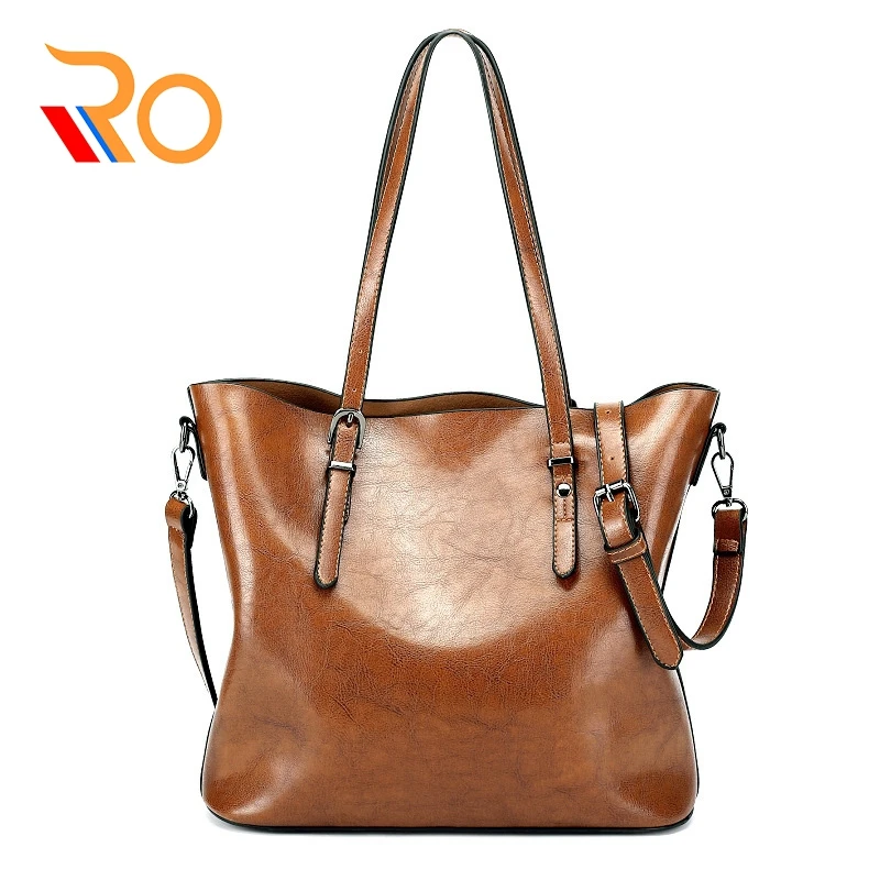 

Fashion Handbag PU Oil Wax Leather Women Bag 2019 Large Capacity Tote Bag Big Ladies Shoulder Bags Famous Brand Bolsas Feminina