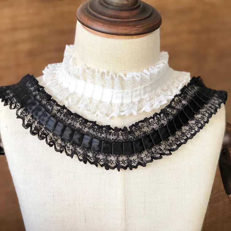 

Wide 4cm White Black Tulle Fabric Lace Ribbon Trims Edge DIY Handmade Dolls Skirts Sewing Wedding Guipure Material P008