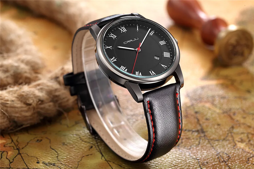 Часы мужские повседневные спортивные кварцевые с кожаным ремешком|masculino|masculinos