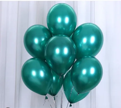 green 50/100 шт шары из латекса цвета металлик цвета: золотистый, серебристый Свадебная вечеринка украшения Воздушные шары Шиммер и шайн из метала золотого цвета на день рождения воздушные шары - Цвет: green