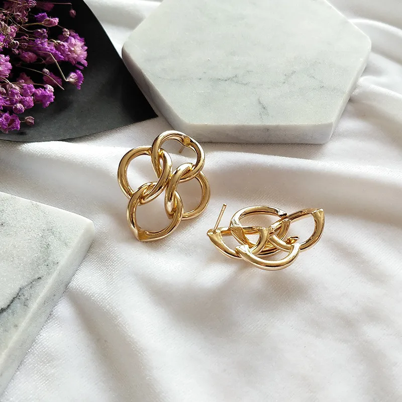New Fashion Gold Color Multi Stud Earring for Women Brand Designer Small Circle Earrings Geometric Jewelry Gifts | Украшения и