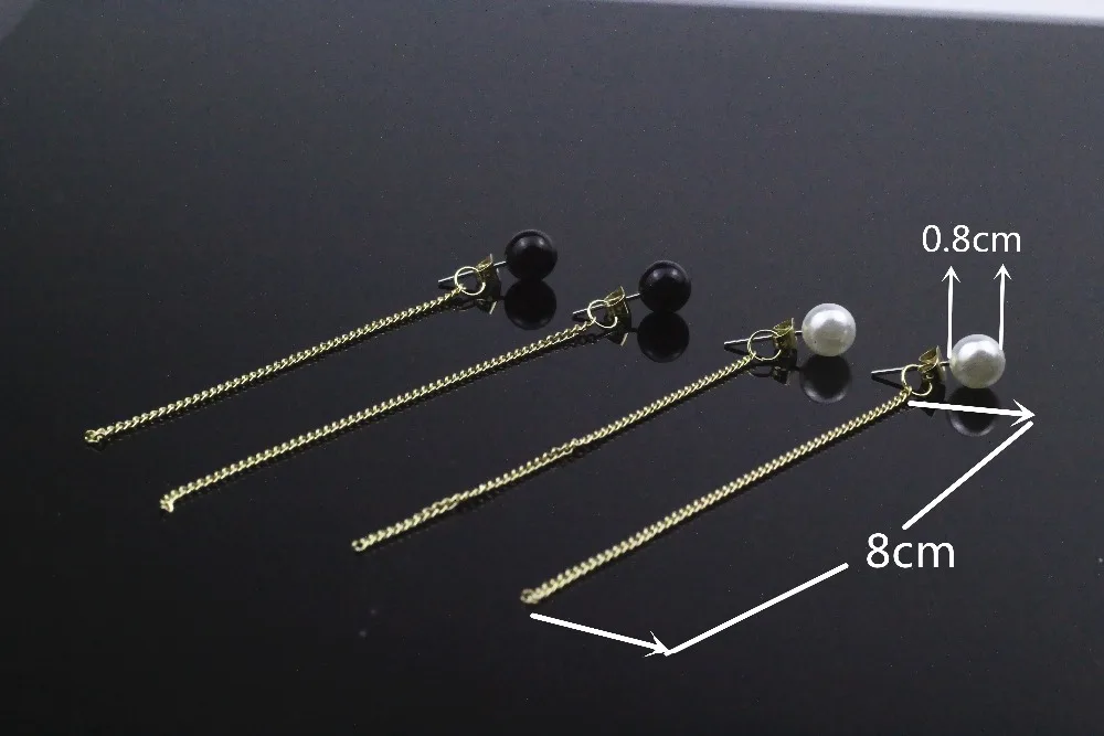 Женские длинные серьги в простом стиле золотистые подвески с имитацией жемчуга и