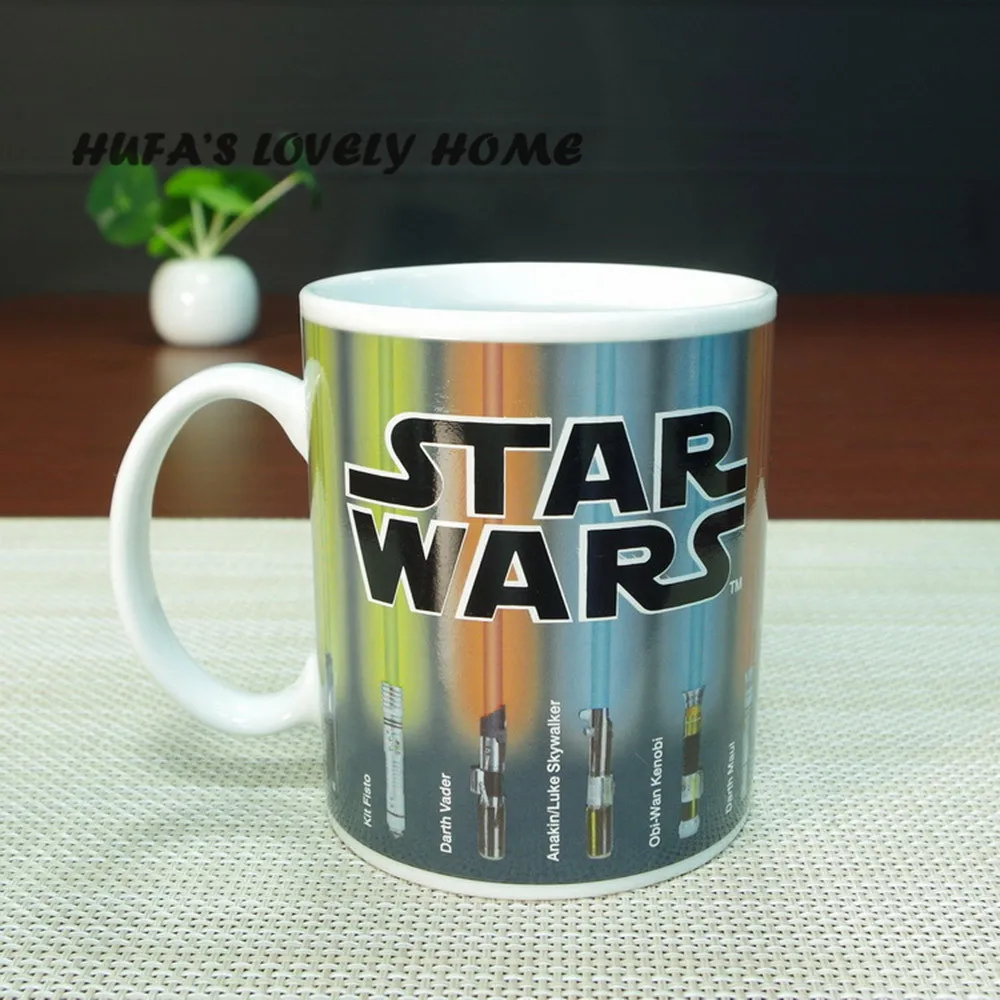 Creative Ceramic Star Strip Color Mug Changing Cup Discoloration Coffee Tea Milk Mugs Novelty Gifts | Дом и сад