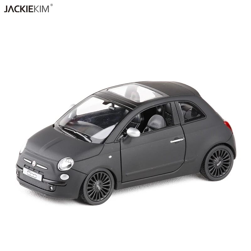 1/36 масштаб Италия FIAT 500 литой металл матовый черный с вытягиванием назад модель автомобиля игрушка для подарка Детская Коллекция подарков