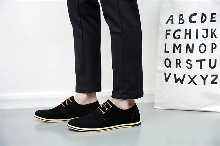 Merkmak/Большие размеры 38-50; обувь из натуральной кожи; мужская повседневная обувь; Элегантные замшевые Мужские модельные туфли на шнуровке; обувь в деловом стиле