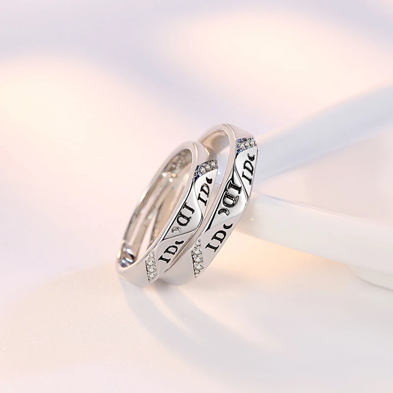 925 пробы серебро Мода Глянцевая ромбической открытие кольцо вырезка для женщин