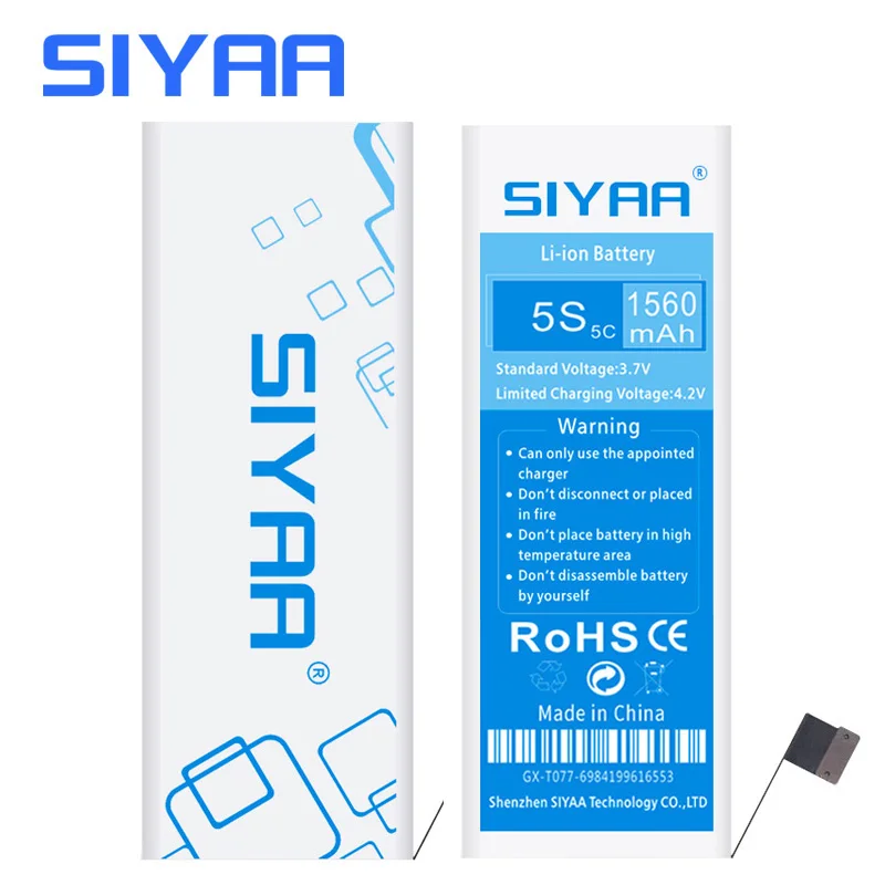 Оригинальный аккумулятор для телефона SIYAA iPhone 5S 5GS 5C сменные батареи большой
