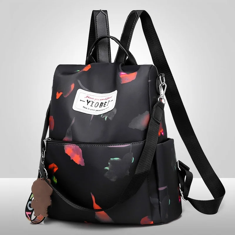 black camouflage Камуфляжный женский рюкзак, модная многофункциональная сумка через плечо, противоугонная дизайнерская Водонепроницаемая оксфордская Повседневная дорожная сумка, 5 цветов - Цвет: black camouflage