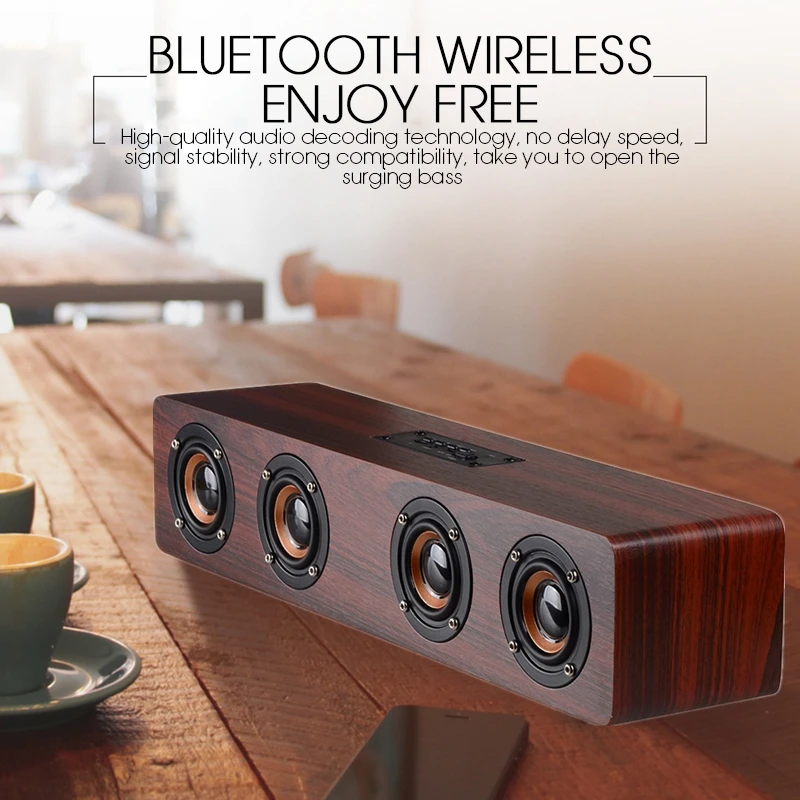 Деревянный беспроводной Bluetooth динамик портативный супер бас домашний кинотеатр Саундбар ТВ динамик сабвуфер Bluetooth Колонка громкий динамик s